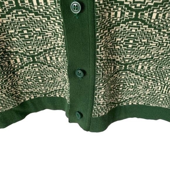Far Afield Zigger Tribal Green Cream Cardigan Sweater size medium - Picture 3 of 8